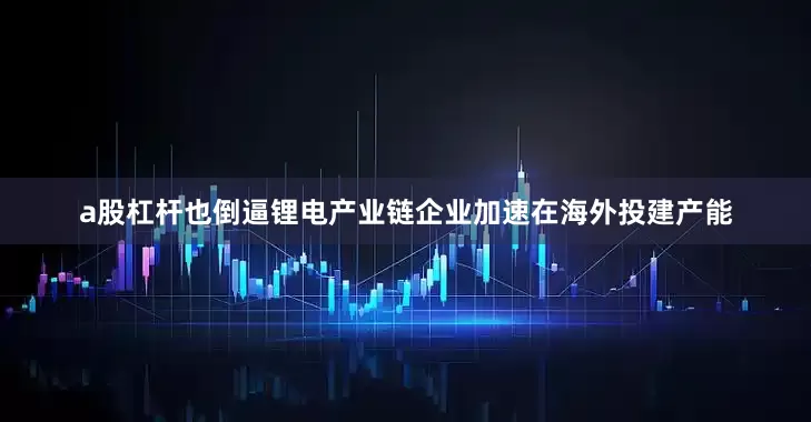 a股杠杆也倒逼锂电产业链企业加速在海外投建产能